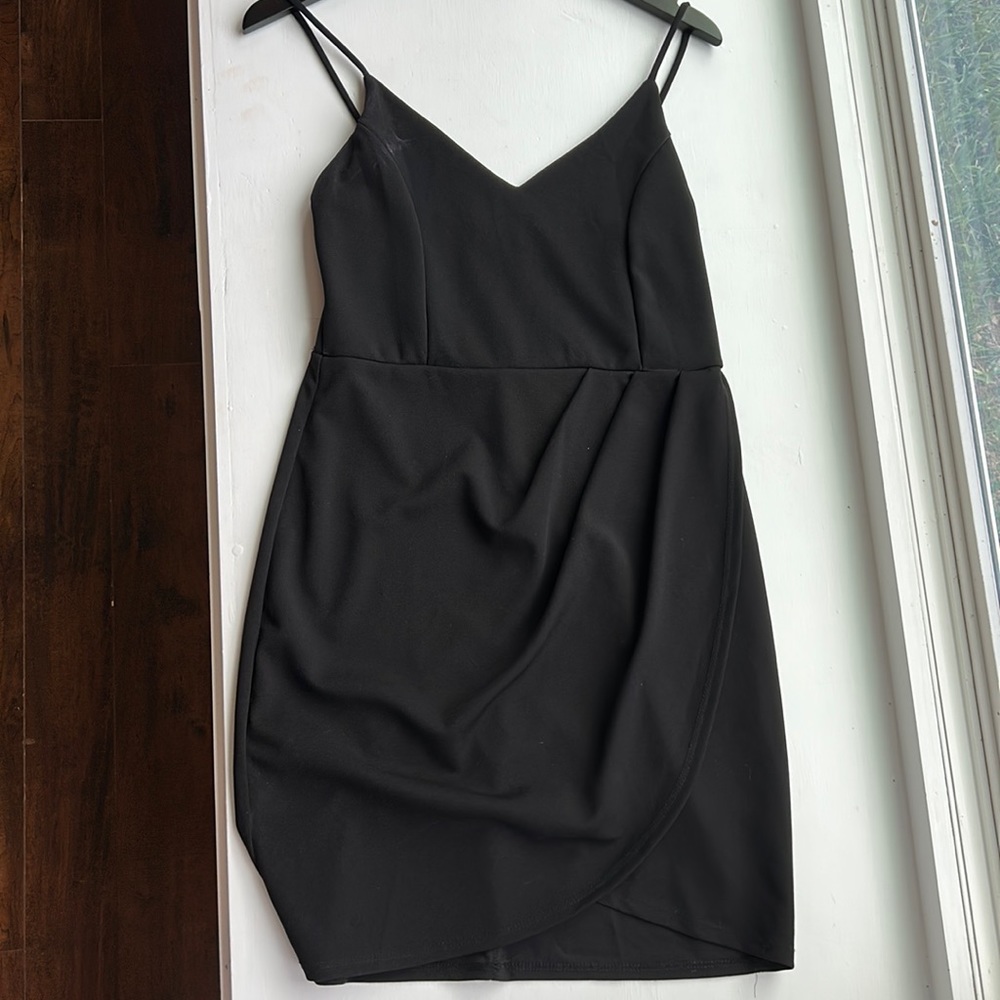 Lulus black bodycon fitted L dress women